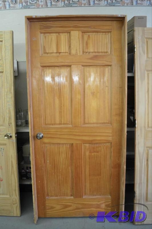 lot 14 image: 6 Panel Solid Wood Door