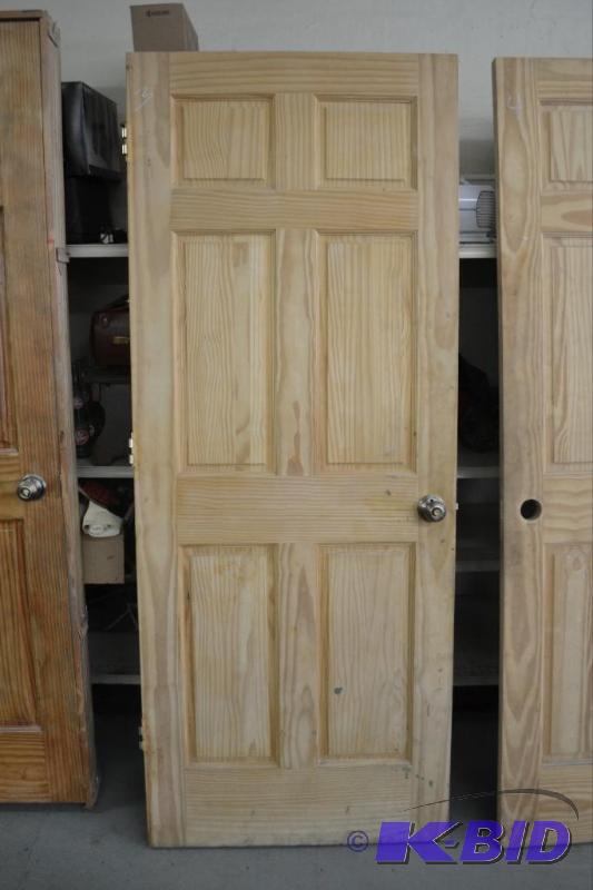 lot 15 image: 6 Panel Solid Wood Door