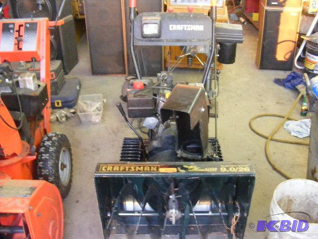 lot 12 image: Craftsman Snowblower 9.0, 26 cut. With Trac...