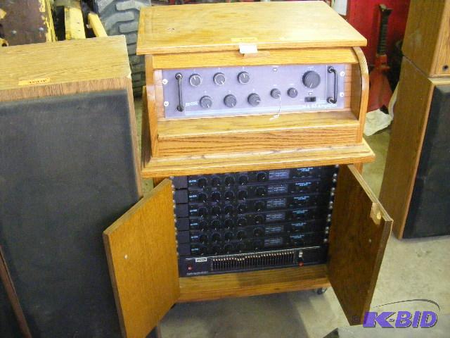 lot 20 image: EQ Power Amp with 6 Auto Mixers and the Cabin...