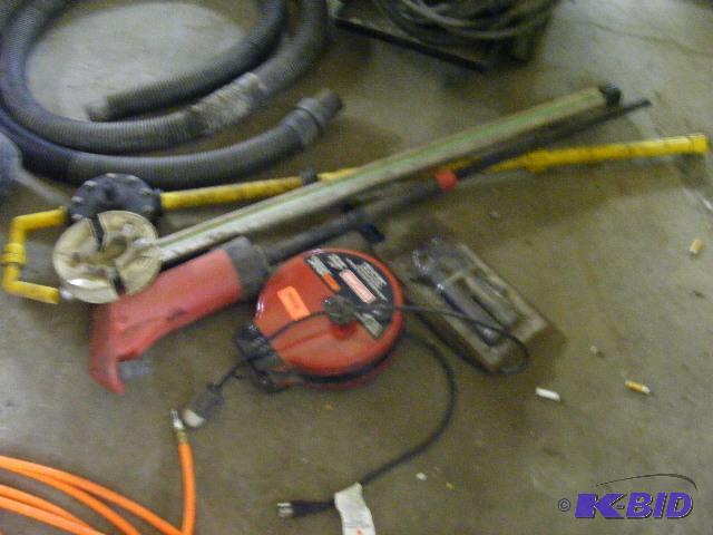 lot 58 image: Electric Cord Reel, 2 - 55 gallon drum pumps,...
