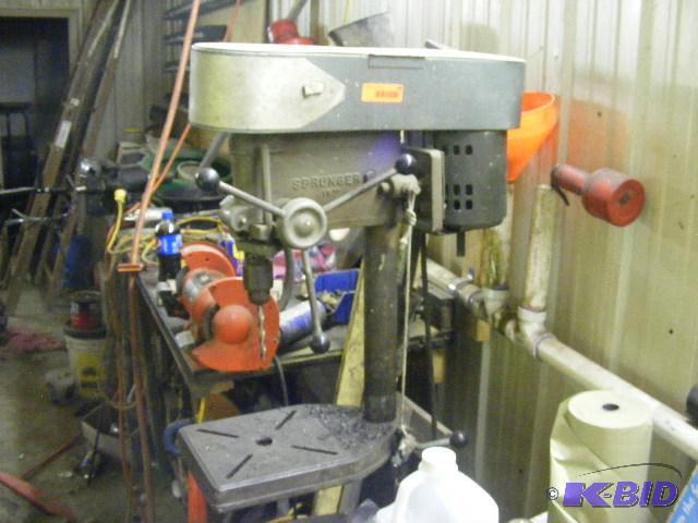lot 64 image: Sprunger 15 drill press with a foot pedal...