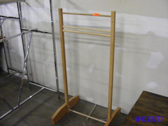 Wooden Rack with three dowels in it. Approx 5...