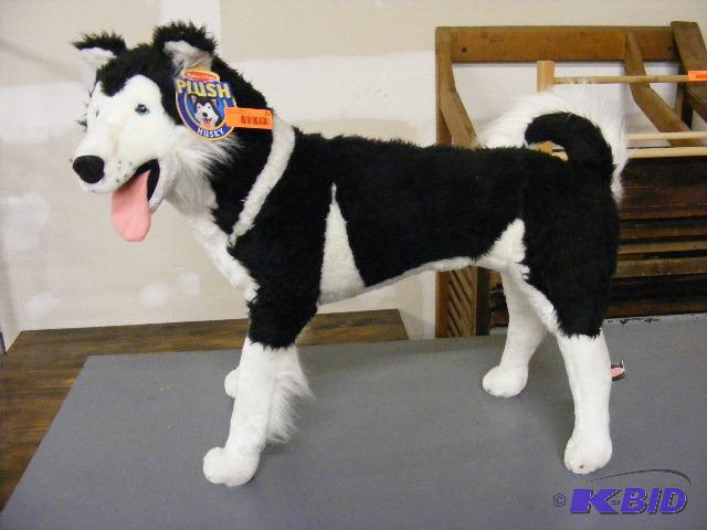 Plush Huskie Stuffed Dog, 26 tall x 30 lo...