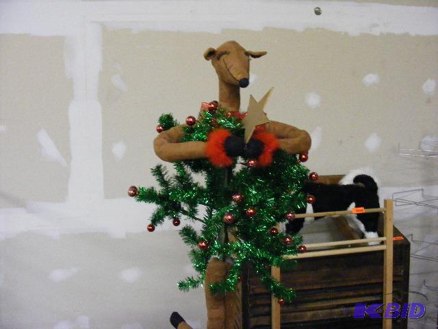 Reindeer Christmas Tree, 45 tall on metal s...