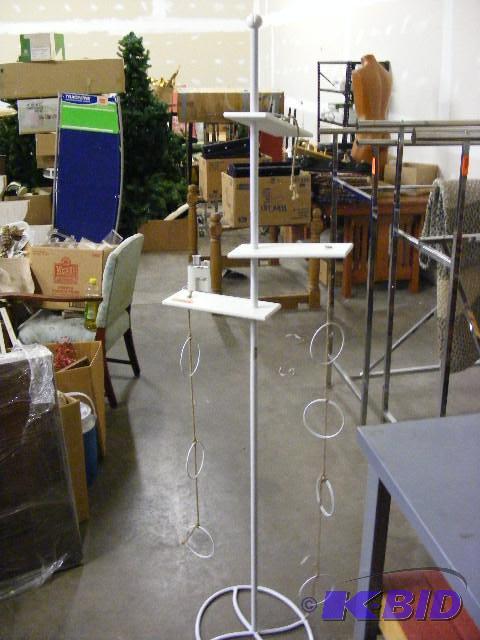 Metal Display Rack with wooden shelf boards, ...