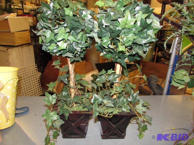 Pair of Ivy Topiarie Trees, approx 21 tall....
