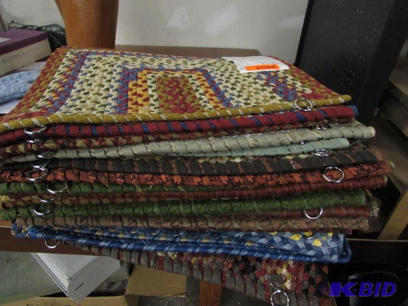 Stack of Woven Rug Samples, approx 19x15....