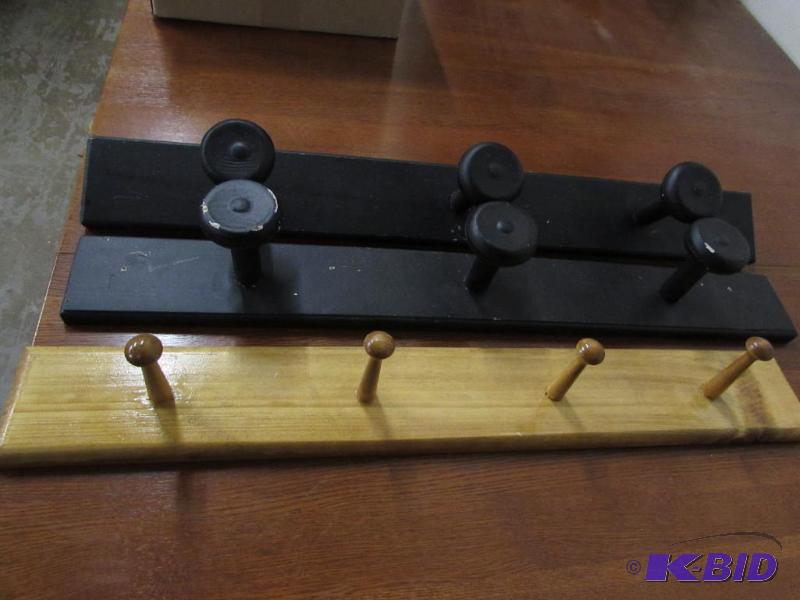 Three Coat hook wall hangers, approx 26 long....