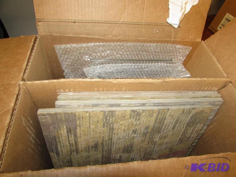 Box of 4 slate tiles 11.75 square and 4 pie...