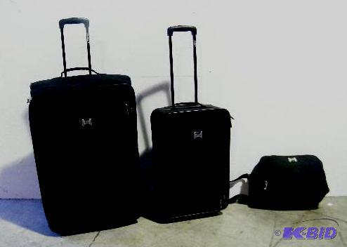 Set of Three Black Suitcases by Jeep - Has wh...