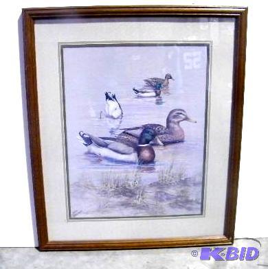 Wooden Framed Duck Picture -&nbspby Anni Mol...