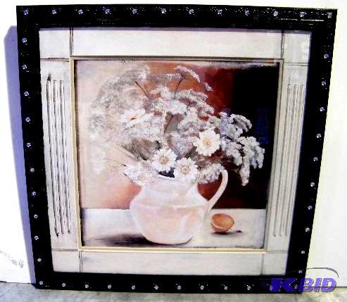 Framed Daisy Picture - Black frame with gems ...