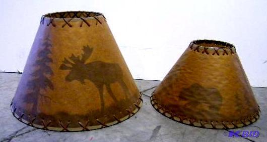 Pair of Rustic Lampshades - Papery type with ...