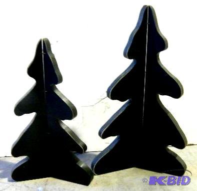 Pair of Evergreen Trees - Wooden - One is 13&...