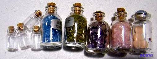 Lot of Corked Top Miniature Glass Jars - One ...
