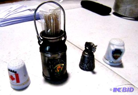 Lot of Miniatures - (3) thimbles (Canada, Sou...