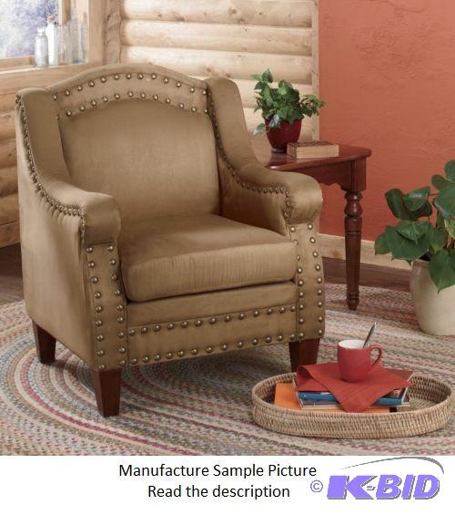 Tan Nailhead&nbspMicrofiber Chair -&nbspWha...