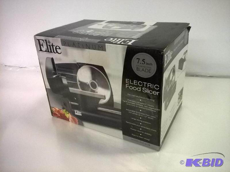 lot 16 image: EMT-503B Elite Gourmet Die-Cast-Aluminum Electric Food Slicer