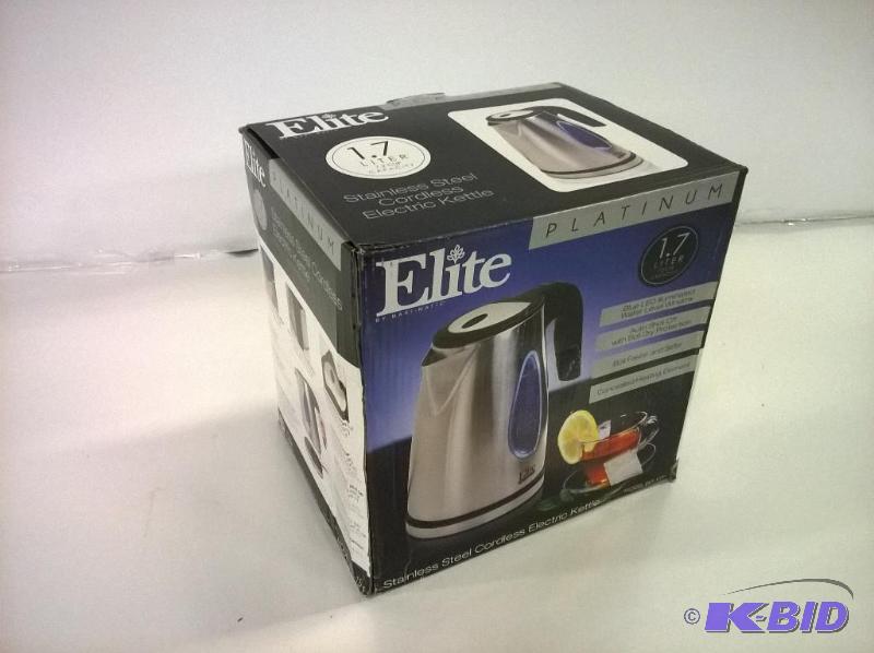 lot 25 image: Platinum 1.7L Glass Cordless Electric Kettle EKT-200