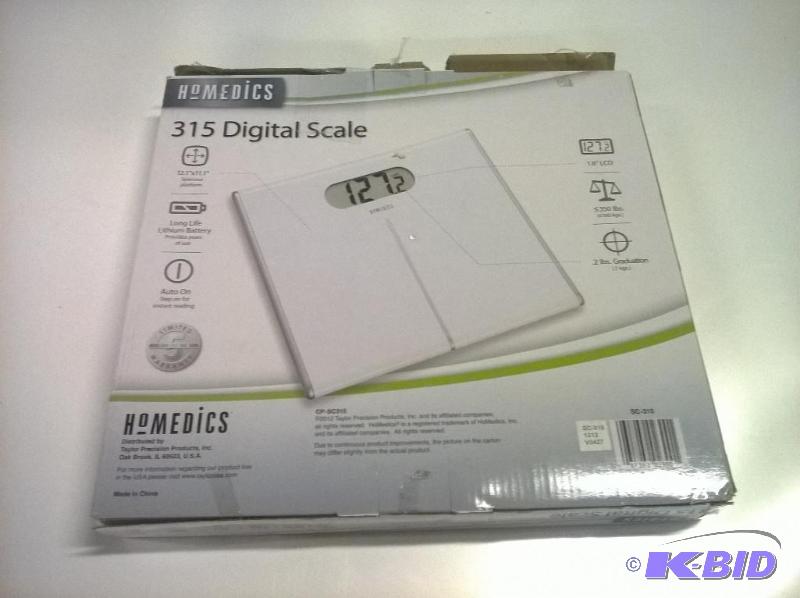 lot 43 image: Homedics Lithium Digital Scale SC-315, 350 Pounds