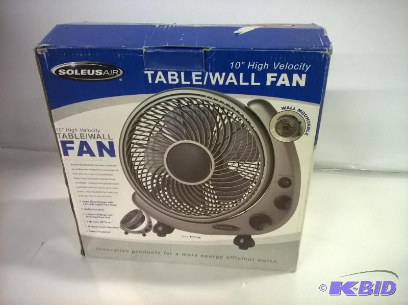 lot 75 image: Soleus Air 10 High Velocity Wall MountTable Fan FTY-25