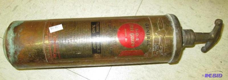lot 100 image: Antique General sos pump fire extinguisher...
