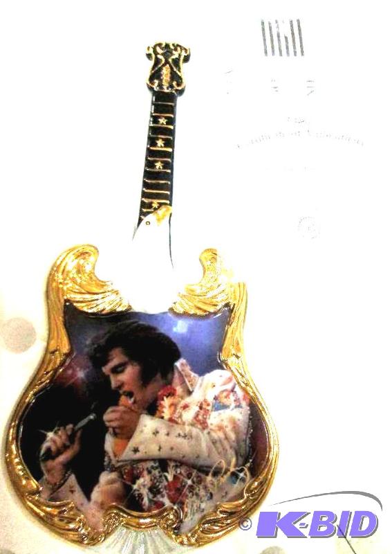 lot 115 image: Elvis Presley guitar shaped collector plate, ...