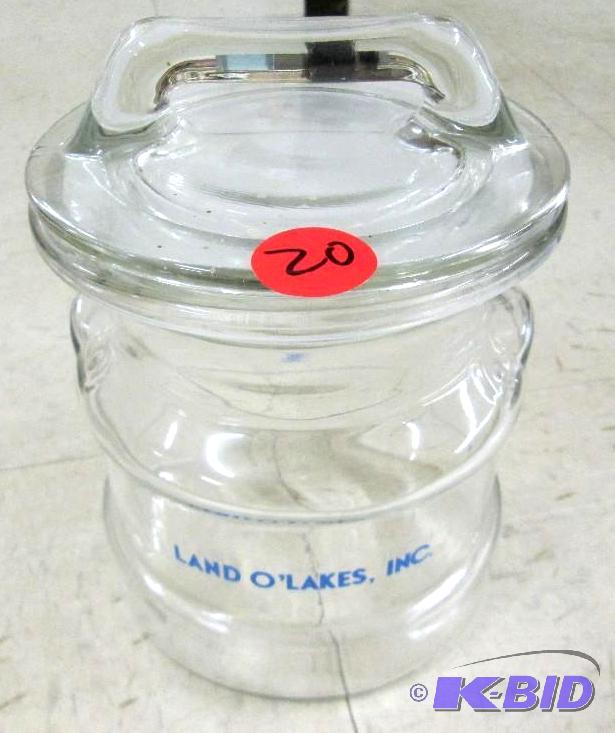 lot 20 image: Land O Lakes glass jar...