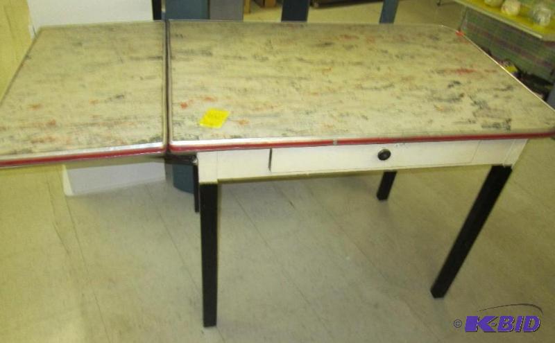 lot 25 image: Antique drop leaf table...