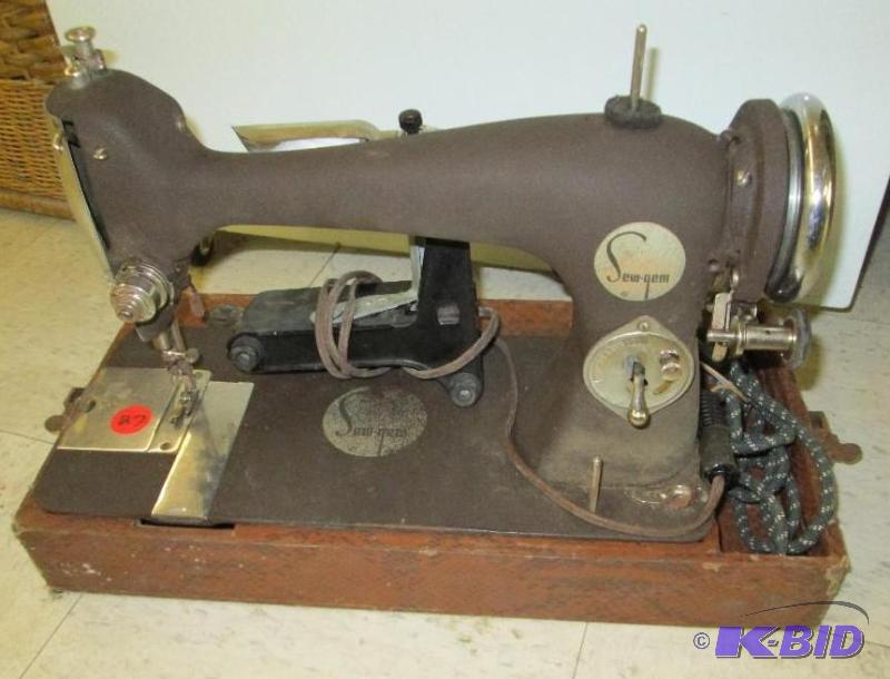 lot 27 image: Sew Gem antique sewing machine,...