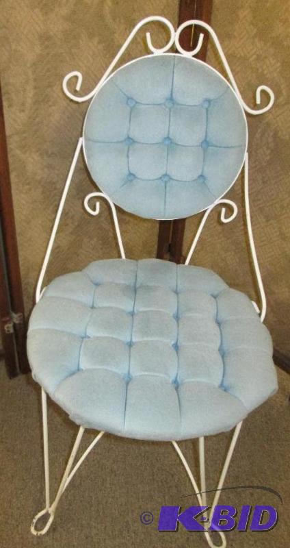 lot 35 image: Chair, blue seat...matches lot 34...