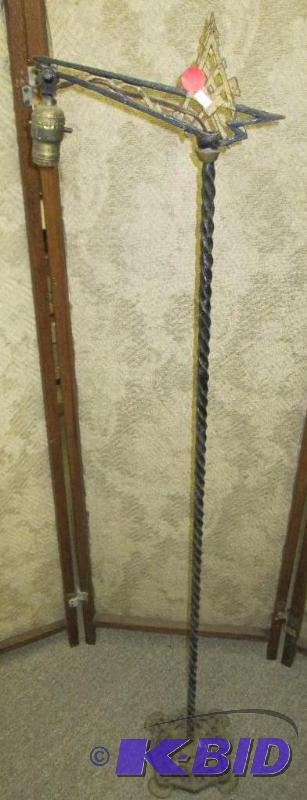 lot 66 image: Metal lamp, 56 inches tall, solid metalgives ...