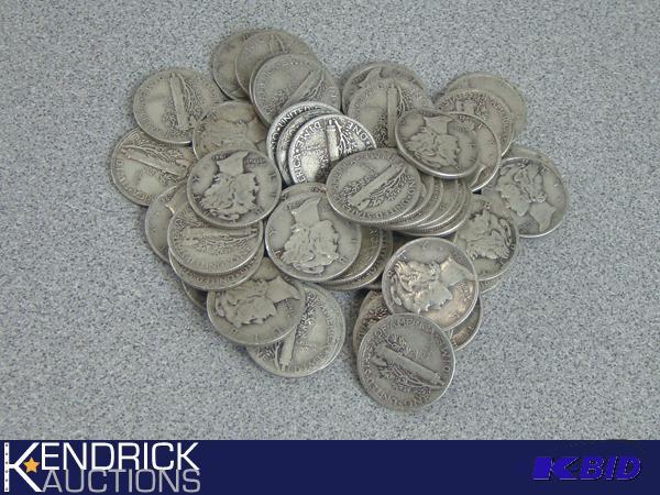 $5 Face (1 roll of 50 Coins) 90% Silver Mercury Dimes
