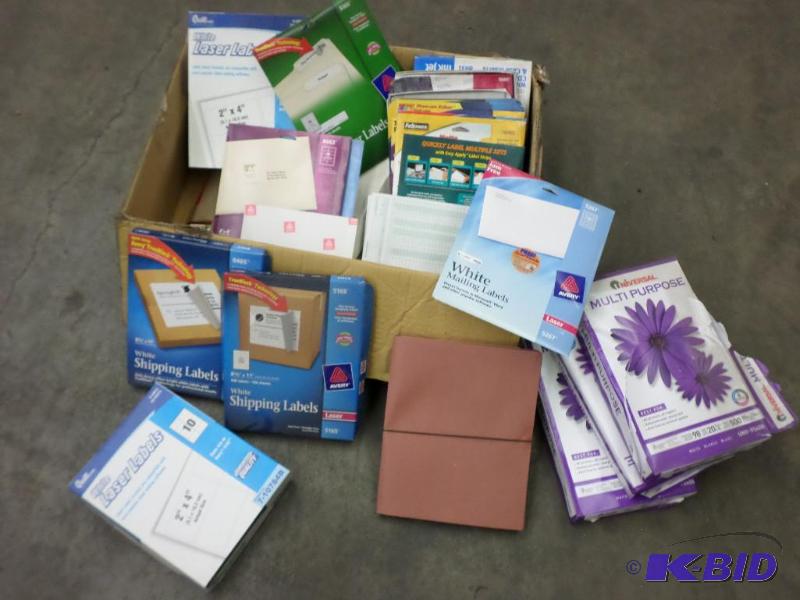 lot 32 image: Large Lot Of Printer Paper, Shipping Labels,...