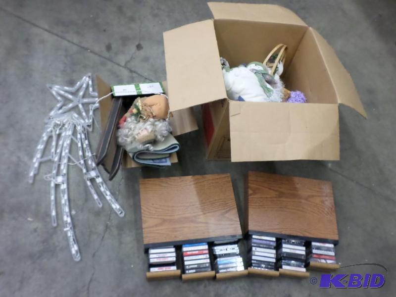 lot 33 image: Lot Of Misc Dcor, Holiday Dcor, Cassettes, Et...