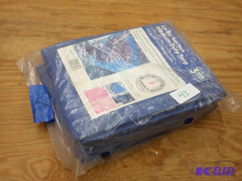 lot 43 image: 2-Pack Of 6x8 Poly Tarps...
