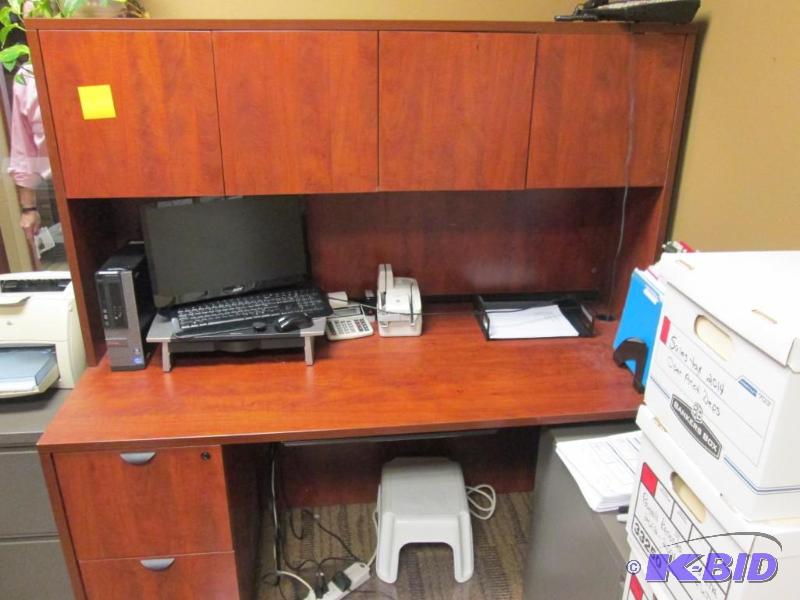 Office Computer Desk (Cherry Wood) and Filing Cabinet