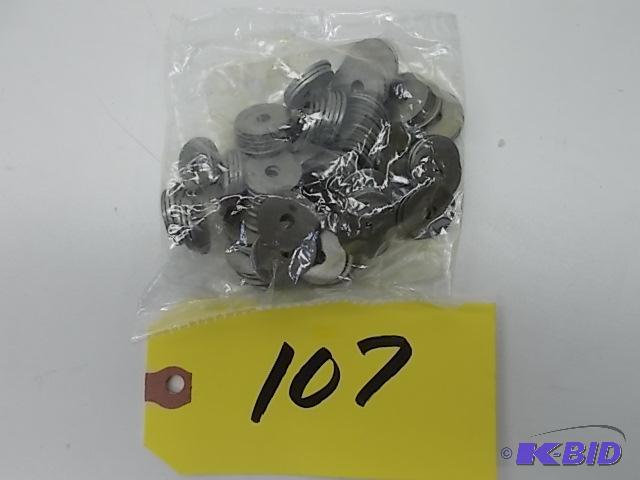 lot 107 image: 100 pk. No. 10 Steel Fender Washers, New...