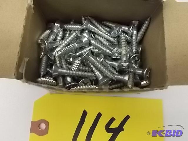 lot 114 image: Approx. 100 ct. #12 x 1 14" Wood Screws...