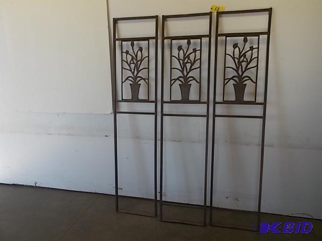 lot 12 image: 3 Pcs. Steel Garden Trellis, 18" x 78&qu...