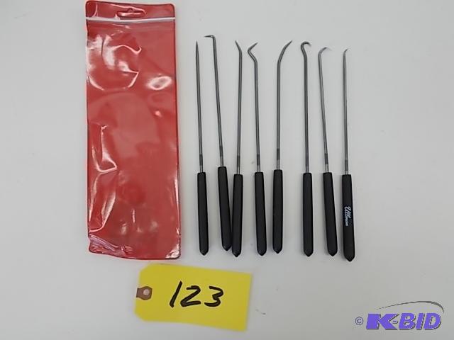 lot 123 image: Ullman 8 pc. Long Pick Set, New, Damaged Viny...