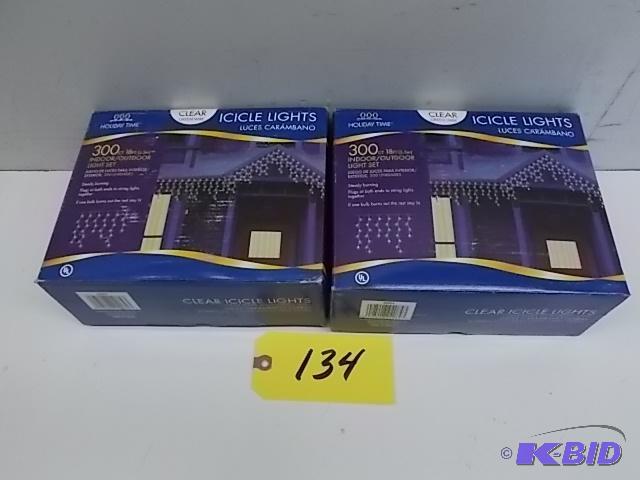 lot 134 image: (2) 300 ct. Icicle Light Sets...