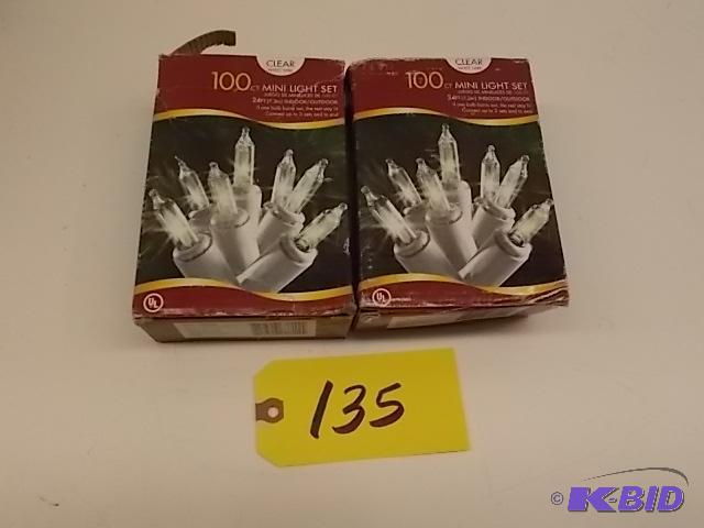 lot 135 image: (2) 100 ct. Mini Light Sets...