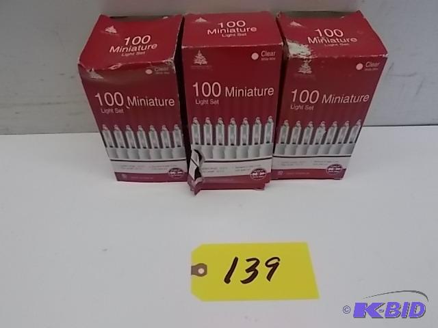 lot 139 image: (3) 100 ct. Mini Light Sets...