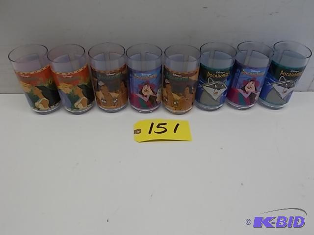 lot 151 image: (8) Burger King Pocahontas Poly Tumblers...