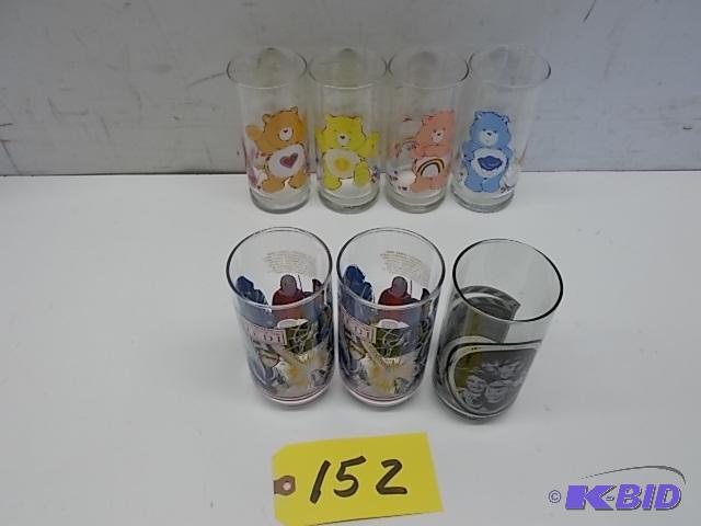 lot 152 image: (7) Asstd Glass Tumblers...