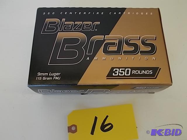 lot 16 image: (350) Rounds Blazer Brass Ammunition, 9MM Lug...
