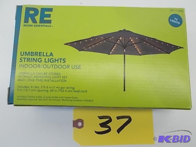 lot 37 image: RE Unbrella String Lights, New...