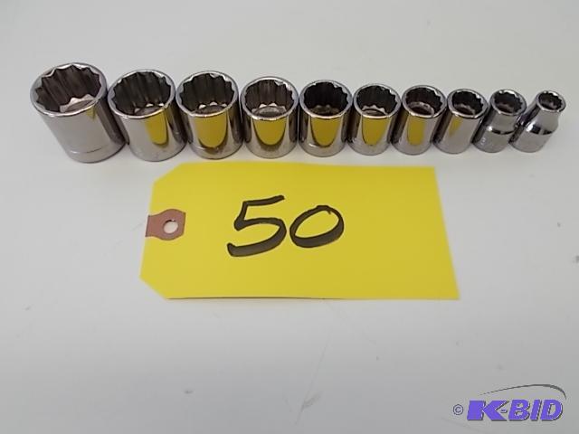lot 50 image: Craftsman 10 pcs. 12 Point Sockets, 516-78 ...